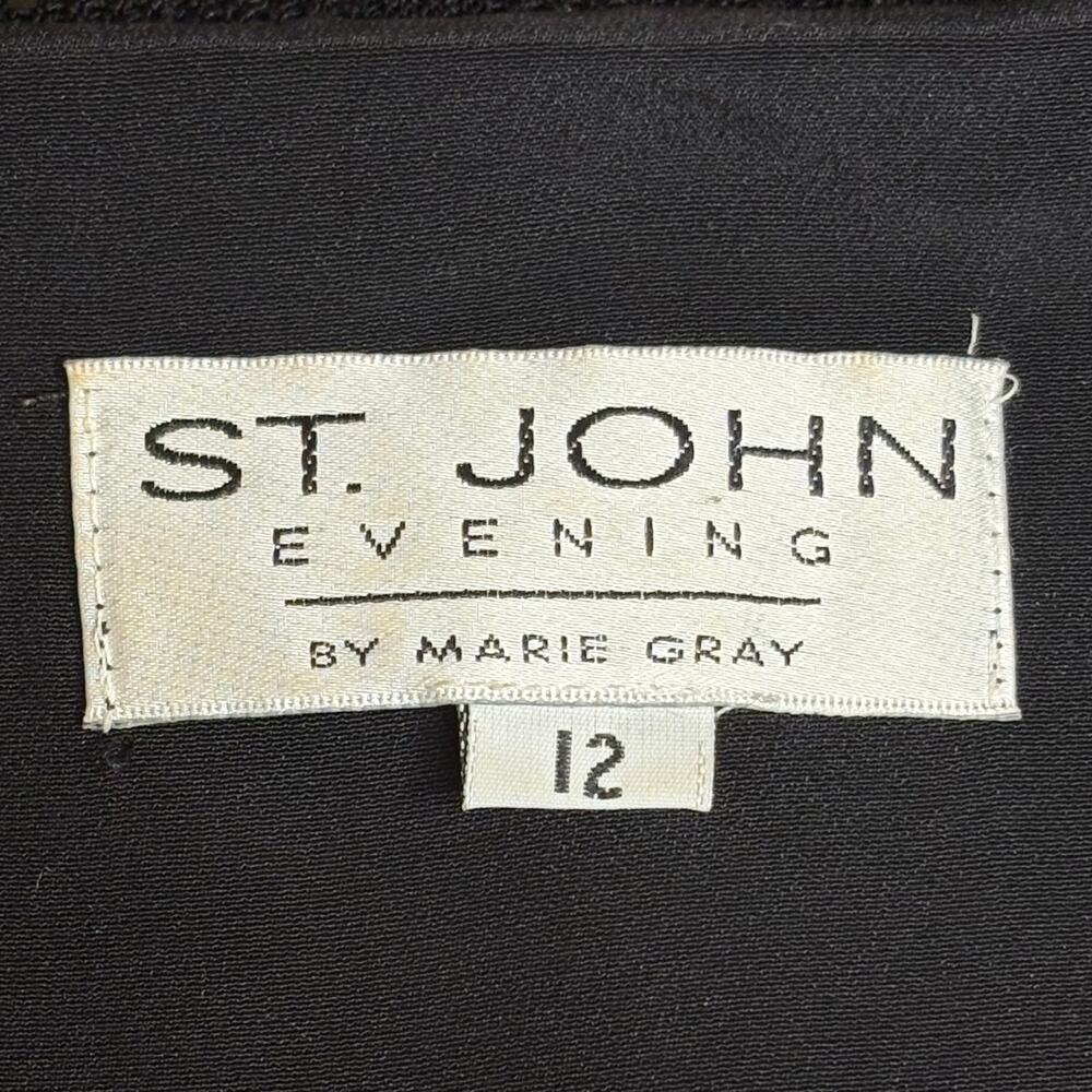 ST. John Evening Vintage 90s Black Knit Paillettes Vest Size 12 - Picture 4 of 8